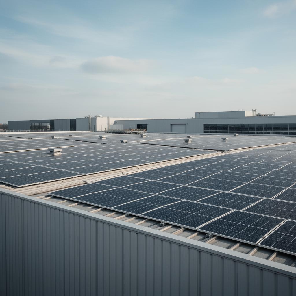 Solaranlage auf dem Dach eines Industriegebäudes – nachhaltige Energieversorgung bei RADDATZ
